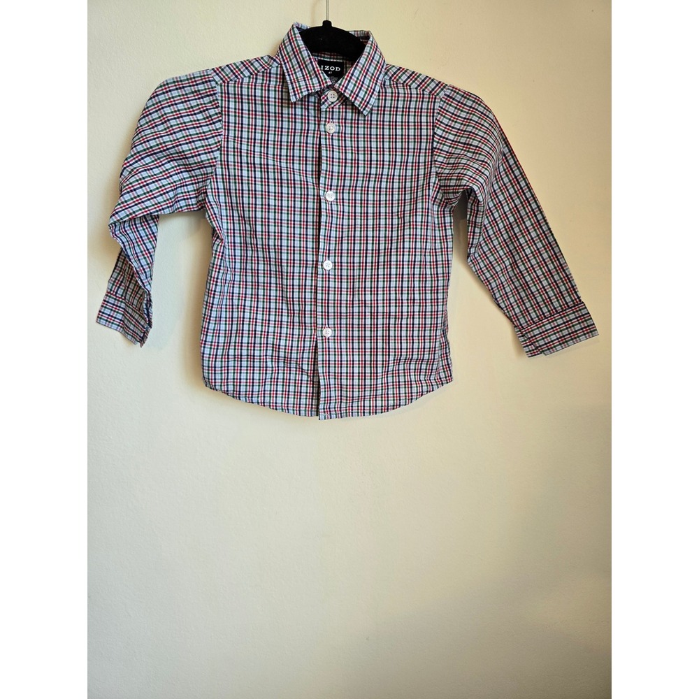IZOD Boys Plaid Long Sleeve Button-Down Shirt Dressy Casual Kidswear